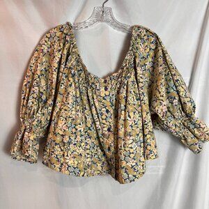 Women's Free people Woven floral off shoulder crop blouse Size M